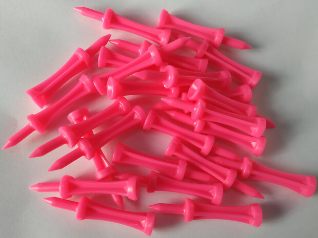 Pure4Golf Plastic Step Tees Pink 53mm